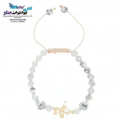 دستبند طلا و سنگ - طرح فرشته-MB0511
